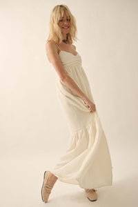 Breezing Through Textured Stripe Maxi Sundress - ShopPromesa