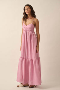 Breezing Through Textured Stripe Maxi Sundress - ShopPromesa