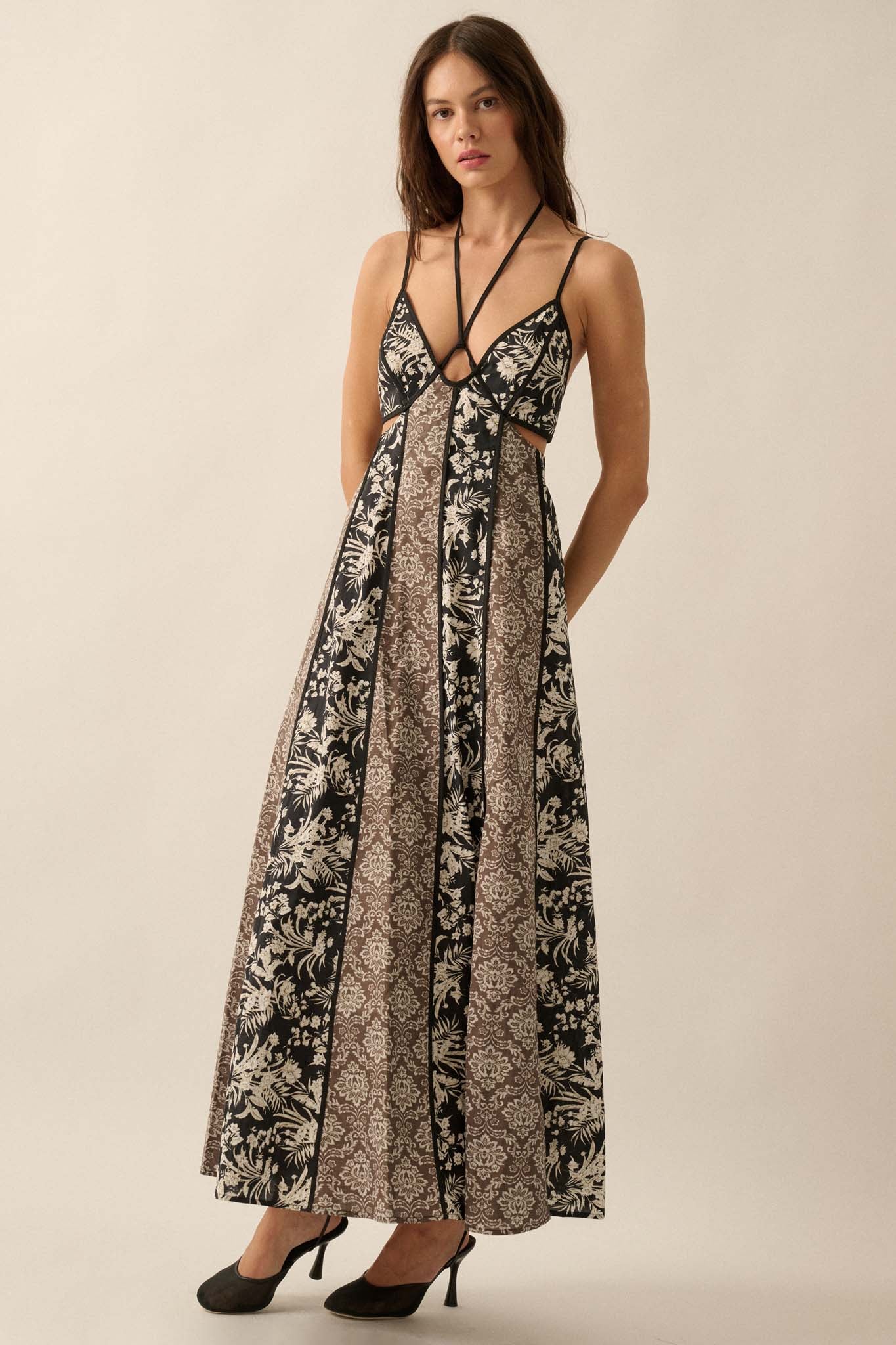 Elegant Blooms Paneled Floral Maxi Dress - ShopPromesa