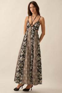 Elegant Blooms Paneled Floral Maxi Dress - ShopPromesa