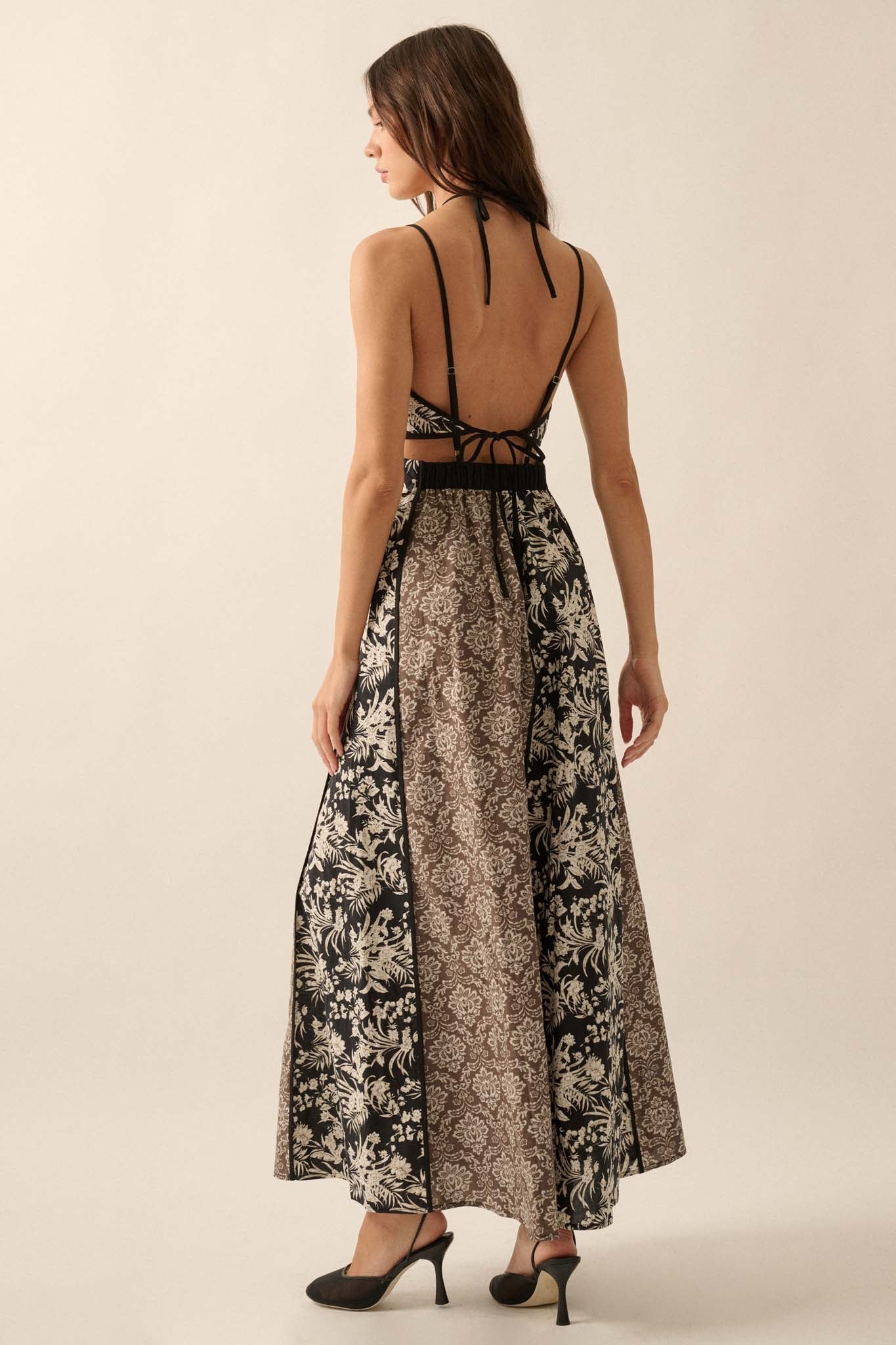 Elegant Blooms Paneled Floral Maxi Dress - ShopPromesa