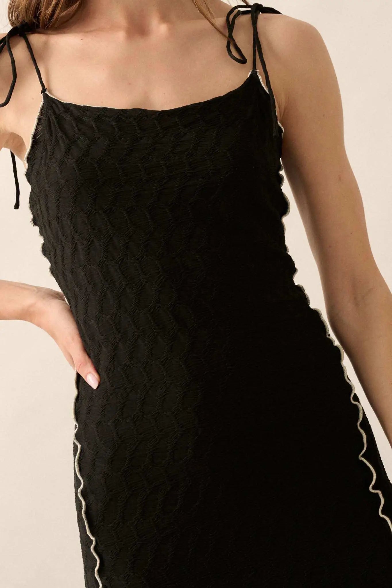 Beautiful Feeling Textured Knit Cami Maxi Dress, Black / M Beautiful Feeling Textured Knit Cami Maxi Dress, Black / M