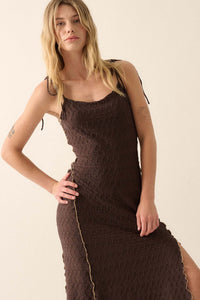 Beautiful Feeling Textured Knit Cami Maxi Dress - ShopPromesa