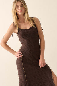 Beautiful Feeling Textured Knit Cami Maxi Dress - ShopPromesa