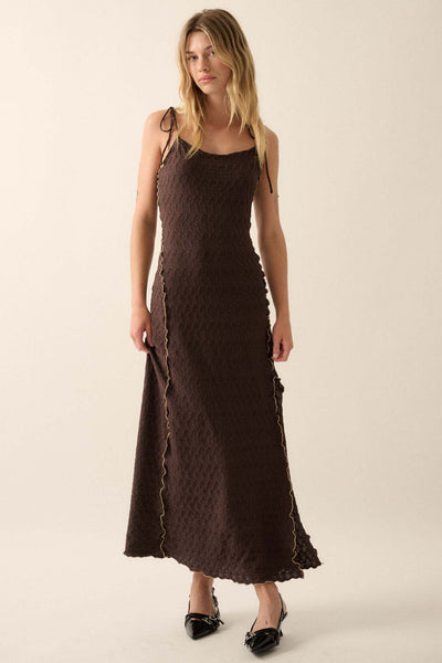 Beautiful Feeling Textured Knit Cami Maxi Dress - ShopPromesa