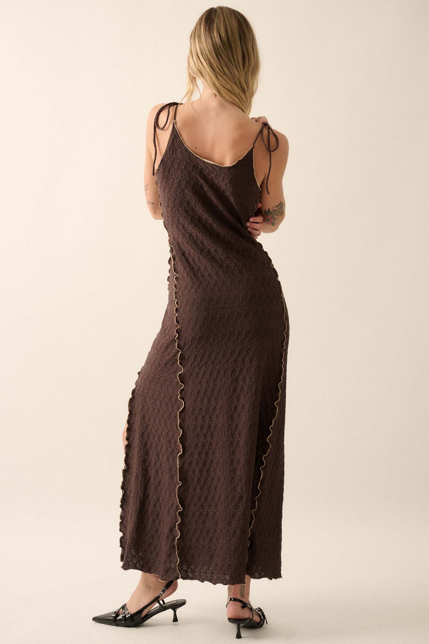 Beautiful Feeling Textured Knit Cami Maxi Dress - ShopPromesa