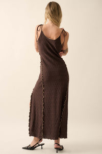 Beautiful Feeling Textured Knit Cami Maxi Dress - ShopPromesa