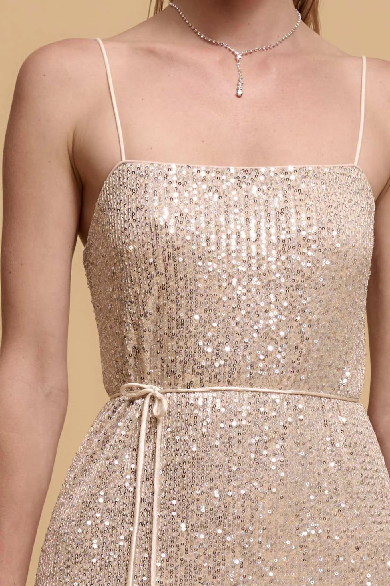 All That Glitters Sequin Midi Slip Dress Champagne / M All That Glitters Sequin Midi Slip Dress Champagne / M