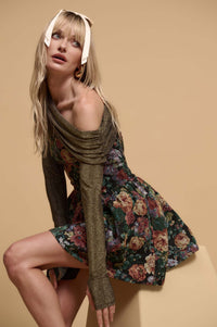 Arras Blooms Floral Tapestry Strapless Mini Dress - ShopPromesa