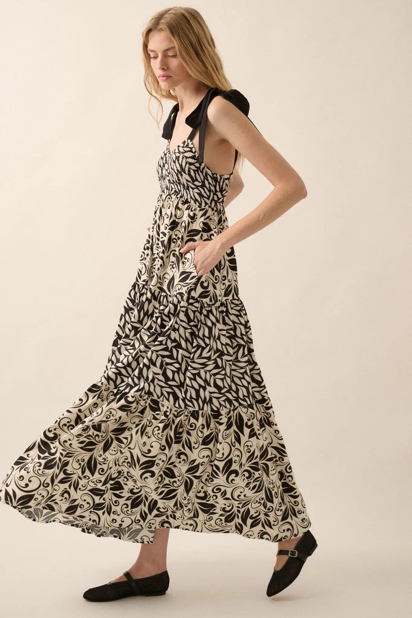 colorblock tiered maxi dress Kaitlynn Tiered Color Block Maxi Dress