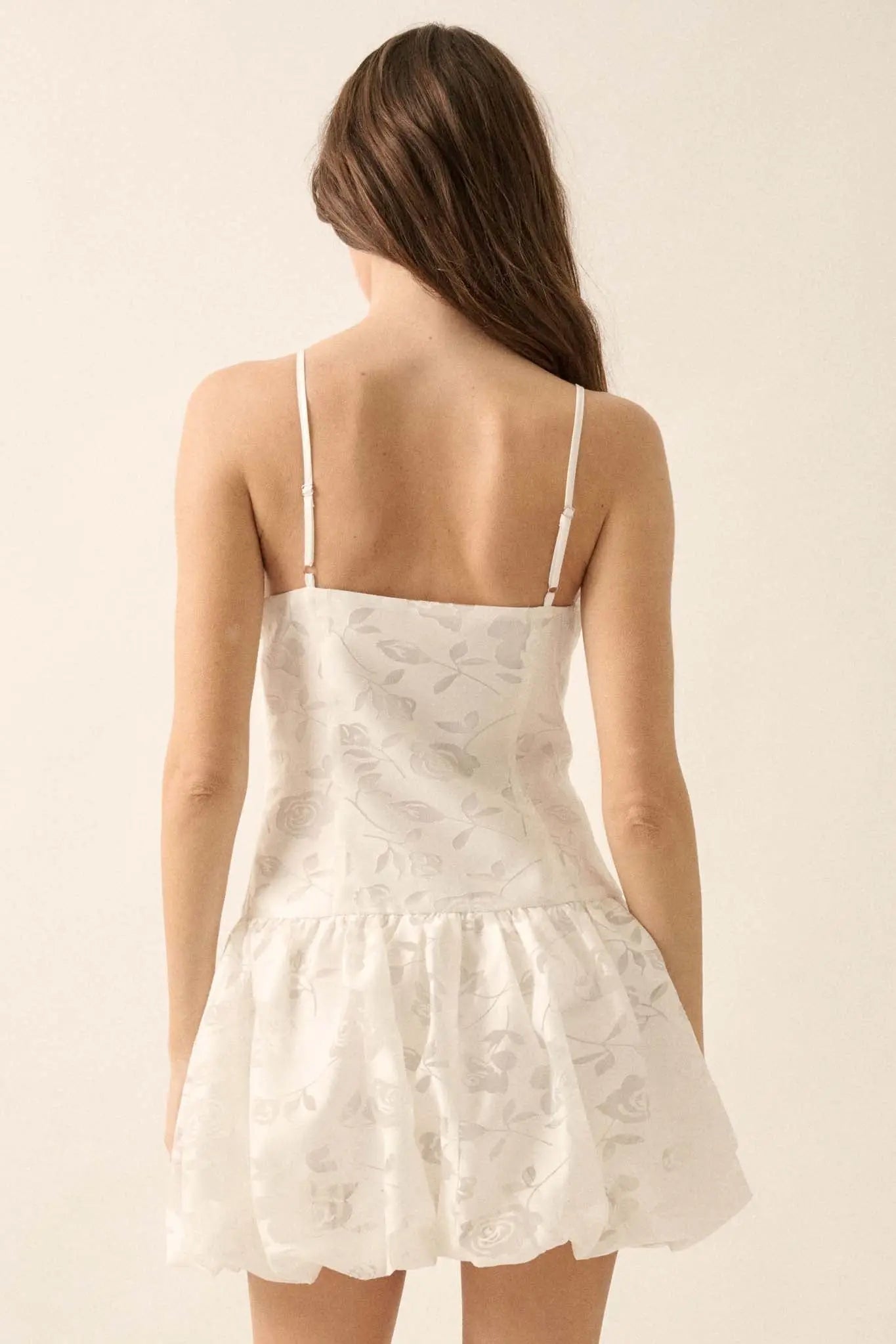 Dancing Blossoms Floral Burnout Bubble Mini Dress - ShopPromesa