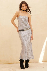 Precious Petals Floral Satin Maxi Slip Dress - ShopPromesa