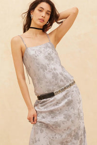 Precious Petals Floral Satin Maxi Slip Dress - ShopPromesa