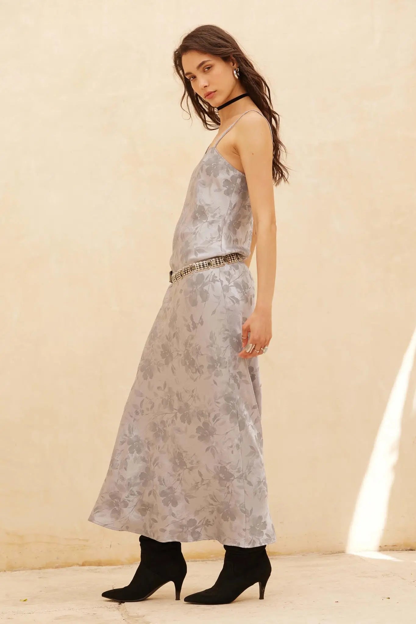 Precious Petals Floral Satin Maxi Slip Dress - ShopPromesa