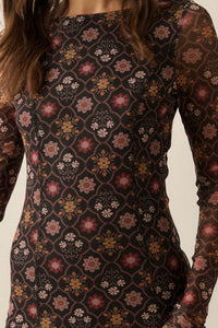 Hidden Jewel Floral Mesh Drop-Waist Maxi Dress - ShopPromesa