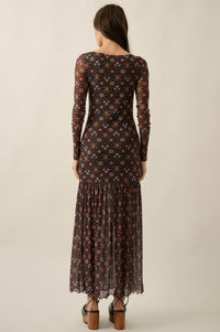 Hidden Jewel Floral Mesh Drop-Waist Maxi Dress - ShopPromesa