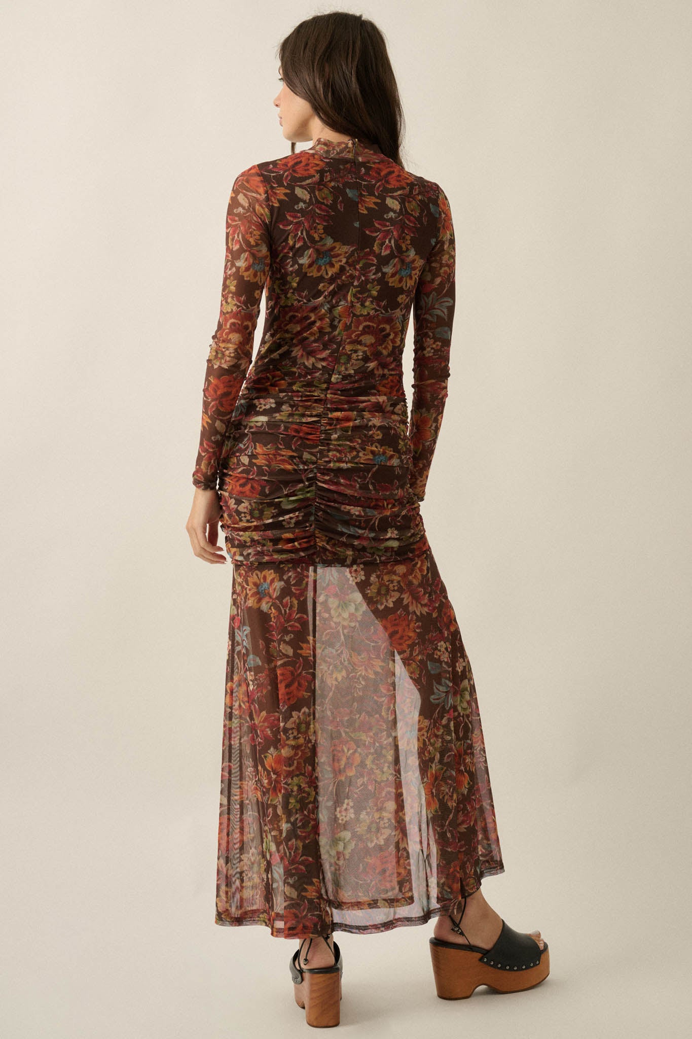 Mystic Garden Floral Mesh Knot-Waist Maxi Dress - ShopPromesa