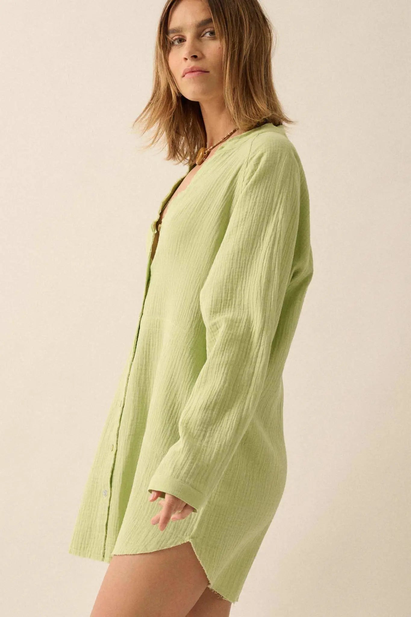 crinkle shirt dress Crinkle Shirt Dress