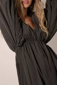 Fluid Harmony Accordion Pleated Kimono Mini Dress - ShopPromesa