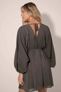 Fluid Harmony Accordion Pleated Kimono Mini Dress - ShopPromesa