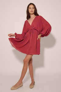 Fluid Harmony Accordion Pleated Kimono Mini Dress - ShopPromesa