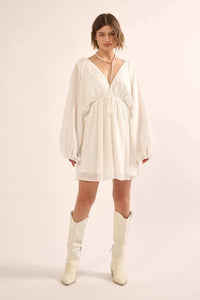 Ripple Effect Accordion Pleated Kimono Mini Dress - ShopPromesa
