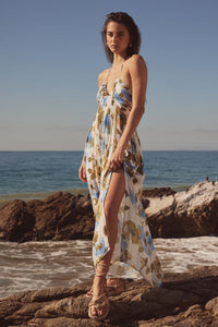 Growing Season Floral Crepe Halter Maxi Dress - ShopPromesa