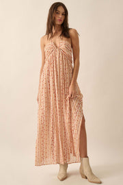 Heavenly Fields Floral-Stripe Halter Maxi Dress - ShopPromesa