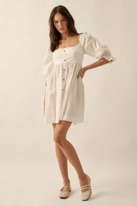 Pure Infatuation Puff-Sleeve Babydoll Mini Dress - ShopPromesa