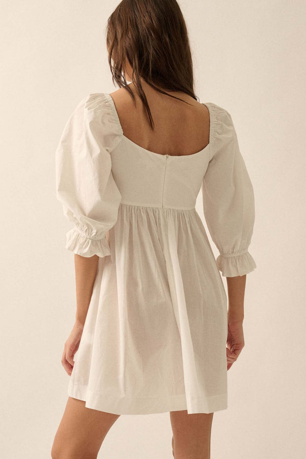 Pure Infatuation Puff-Sleeve Babydoll Mini Dress - ShopPromesa