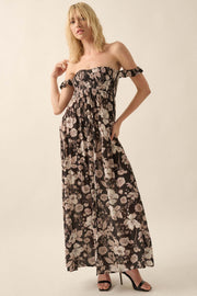 Chic Petals Smocked Floral Off-Shoulder Maxi Dress - ShopPromesa