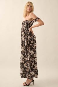 Chic Petals Smocked Floral Off-Shoulder Maxi Dress - ShopPromesa