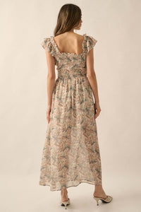 Timeless Grace Smocked Floral Chiffon Maxi Dress - ShopPromesa