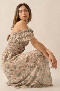 Timeless Grace Smocked Floral Chiffon Maxi Dress - ShopPromesa