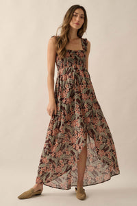 Sultry Season Floral High-Low Tulip Maxi Dress - ShopPromesa