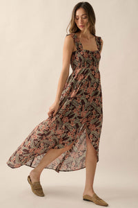 Sultry Season Floral High-Low Tulip Maxi Dress - ShopPromesa