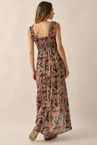 Sultry Season Floral High-Low Tulip Maxi Dress - ShopPromesa