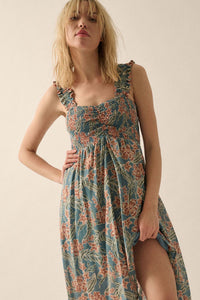 Sultry Season Floral High-Low Tulip Maxi Dress - ShopPromesa