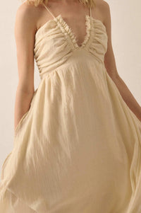 Floating on Air Layered Gauze Halter Maxi Dress - ShopPromesa