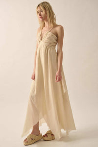 Floating on Air Layered Gauze Halter Maxi Dress - ShopPromesa