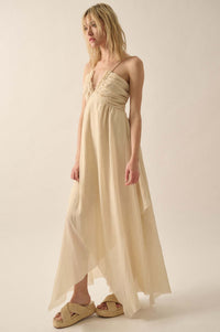 Floating on Air Layered Gauze Halter Maxi Dress - ShopPromesa