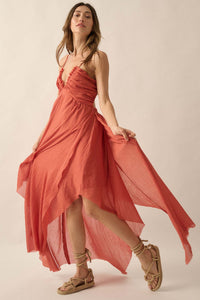 Floating on Air Layered Gauze Halter Maxi Dress - ShopPromesa