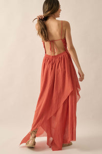 Floating on Air Layered Gauze Halter Maxi Dress - ShopPromesa