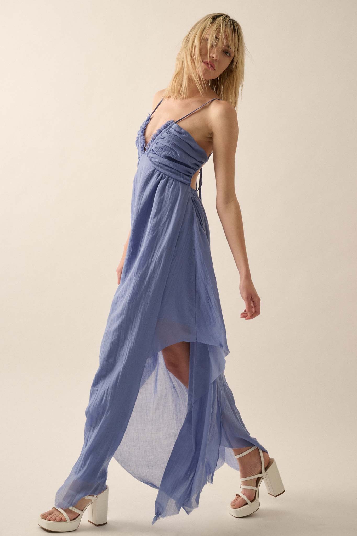 Floating on Air Layered Gauze Halter Maxi Dress - ShopPromesa