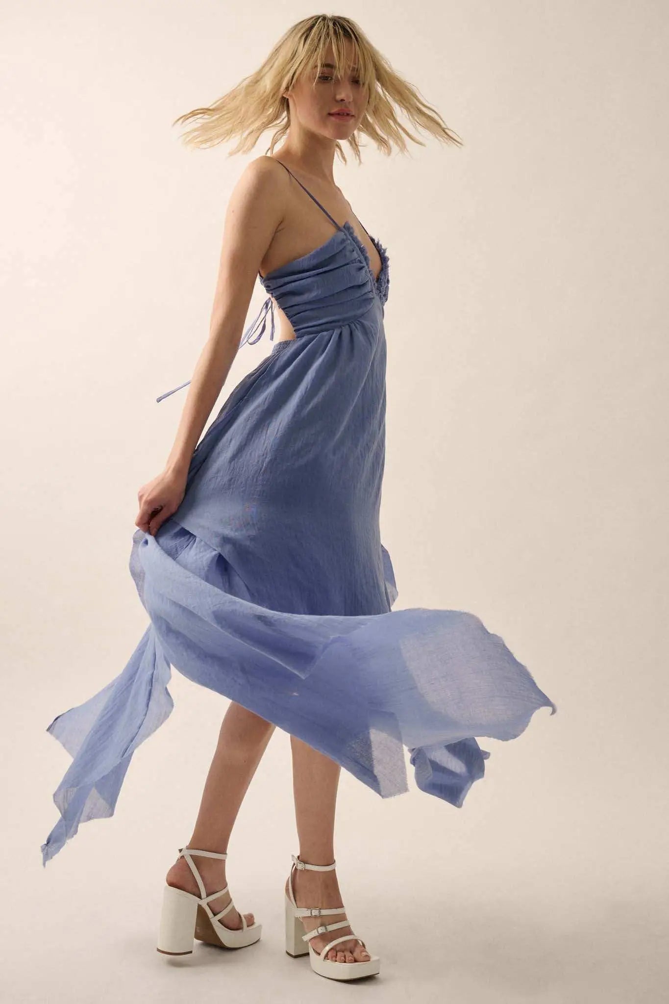 Floating on Air Layered Gauze Halter Maxi Dress Natural / L Floating on Air Layered Gauze Halter Maxi Dress Natural / L