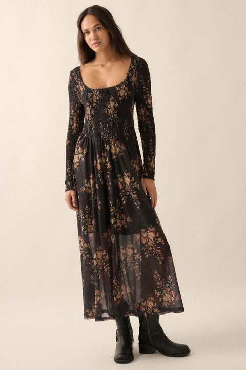 Chasing Wildflowers Smocked Floral Maxi Dress - ShopPromesa