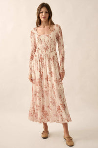 Chasing Wildflowers Smocked Floral Maxi Dress - ShopPromesa