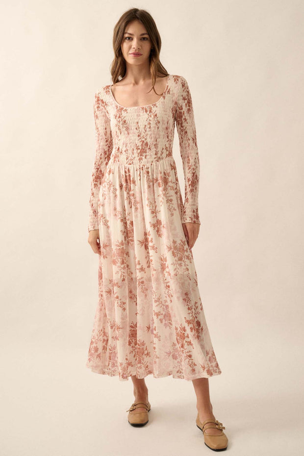 Chasing Wildflowers Smocked Floral Maxi Dress - ShopPromesa