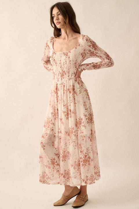 Chasing Wildflowers Smocked Floral Maxi Dress - ShopPromesa