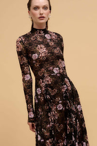 Garden of Delights Floral-Print Lace Maxi Dress - ShopPromesa